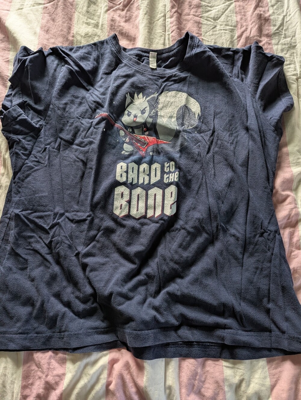 TeeTurtle Navy Blue Graphic Tee - "Bard to the Bone"